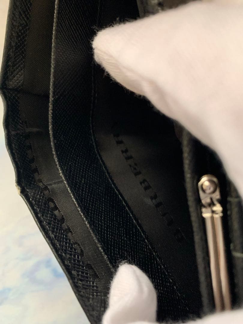 【中古】BURBERRY バーバリー　ノバチェック2つ折り財布 ガマ口