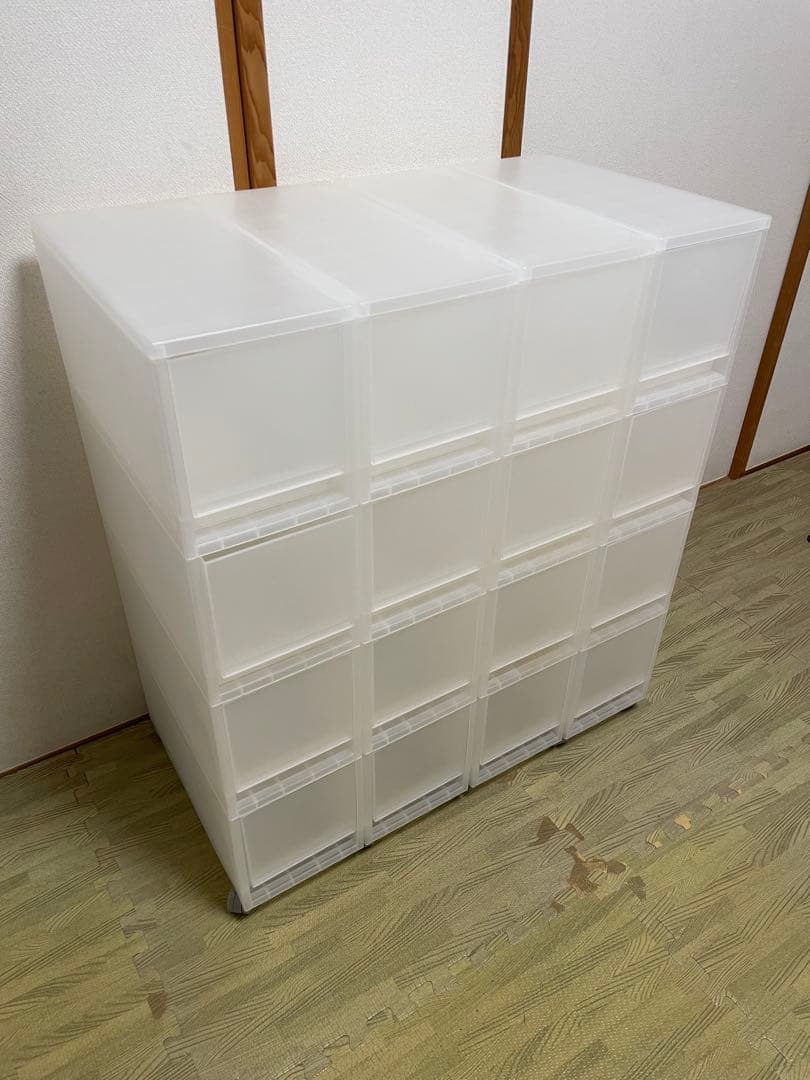 【ニックン】無印良品 ポリプロピレン 収納ストッカー４段 4個セット