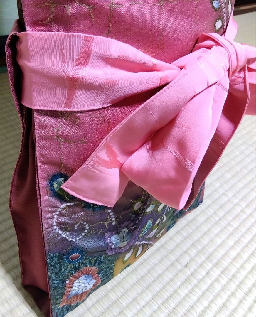 「高級辻が花中古帯リメイク」和楽器　琴　油単　ゆたん