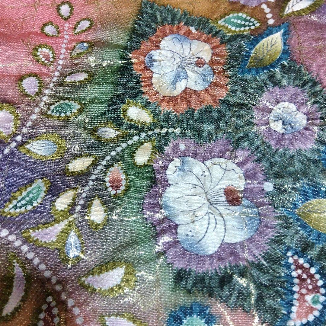 「高級辻が花中古帯リメイク」和楽器　琴　油単　ゆたん