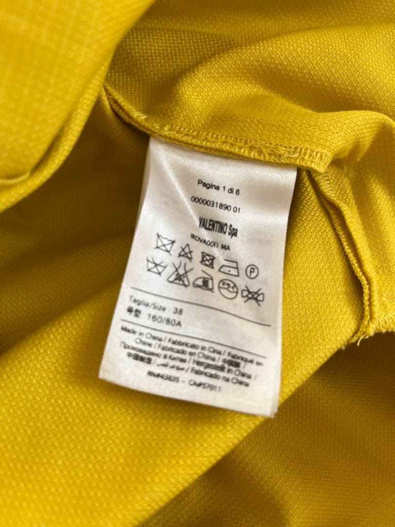 レッドヴァレンティノ イエロー ノースリーブ ひざ丈ワンピース　美品