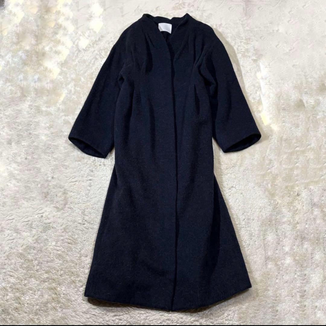 t*k様 《美品》マメクロゴウチ ウール シャギー ノーカラー ロングコート ネ