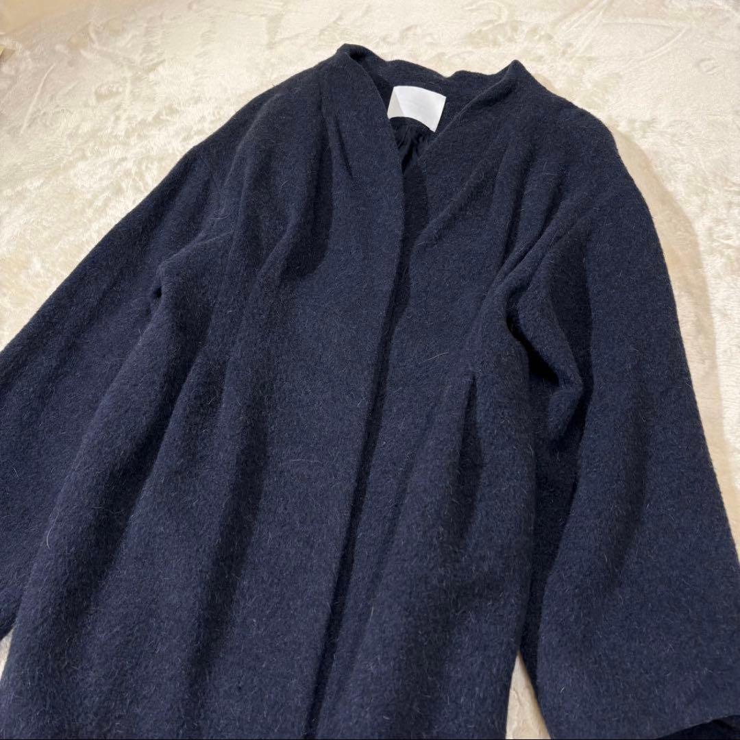 t*k様 《美品》マメクロゴウチ ウール シャギー ノーカラー ロングコート ネ