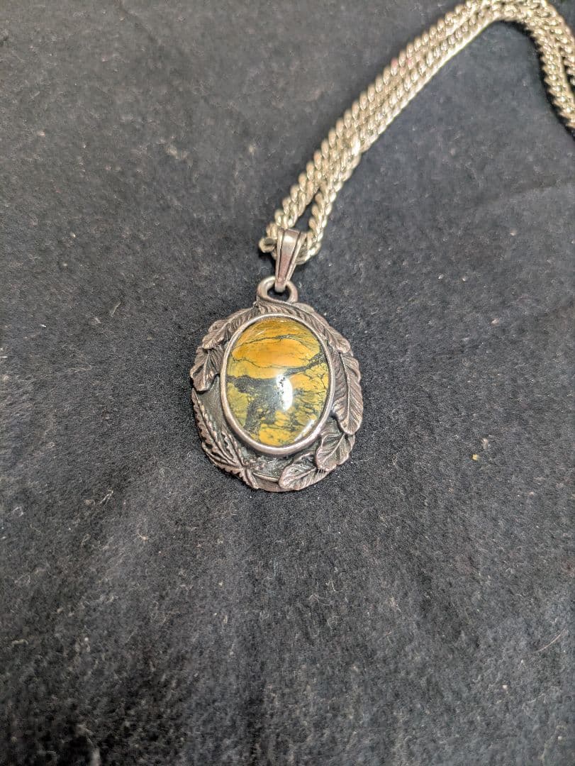 【SAAD】サード天然石イーグルフェザーネックレス【美品】