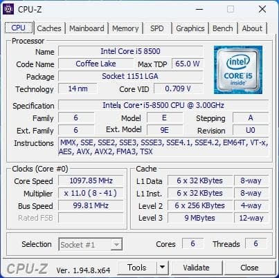 Core i5‑8500 メモリ8GB SSD256GB Win11