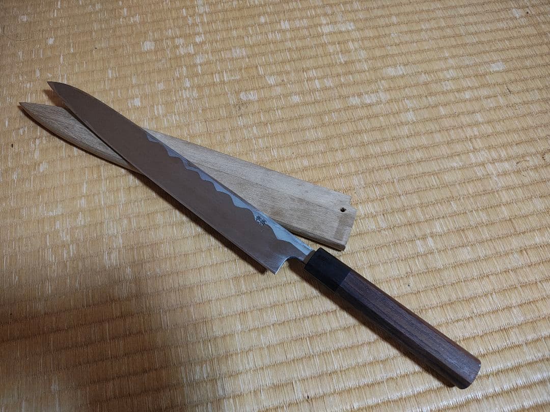 柳刃包丁　尺　墨流し