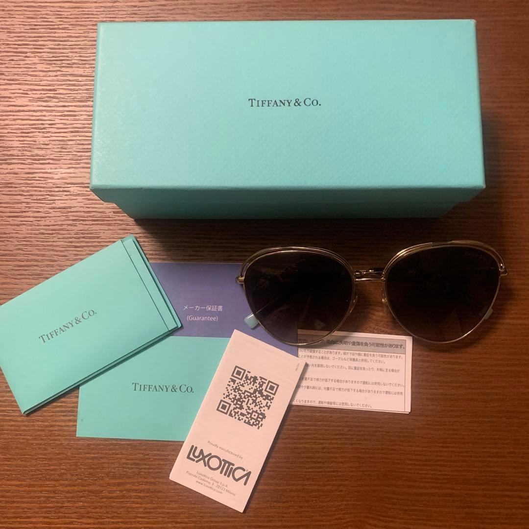 m*e様 TIFFANY ラウンドサングラス ゴールド ブラウン
