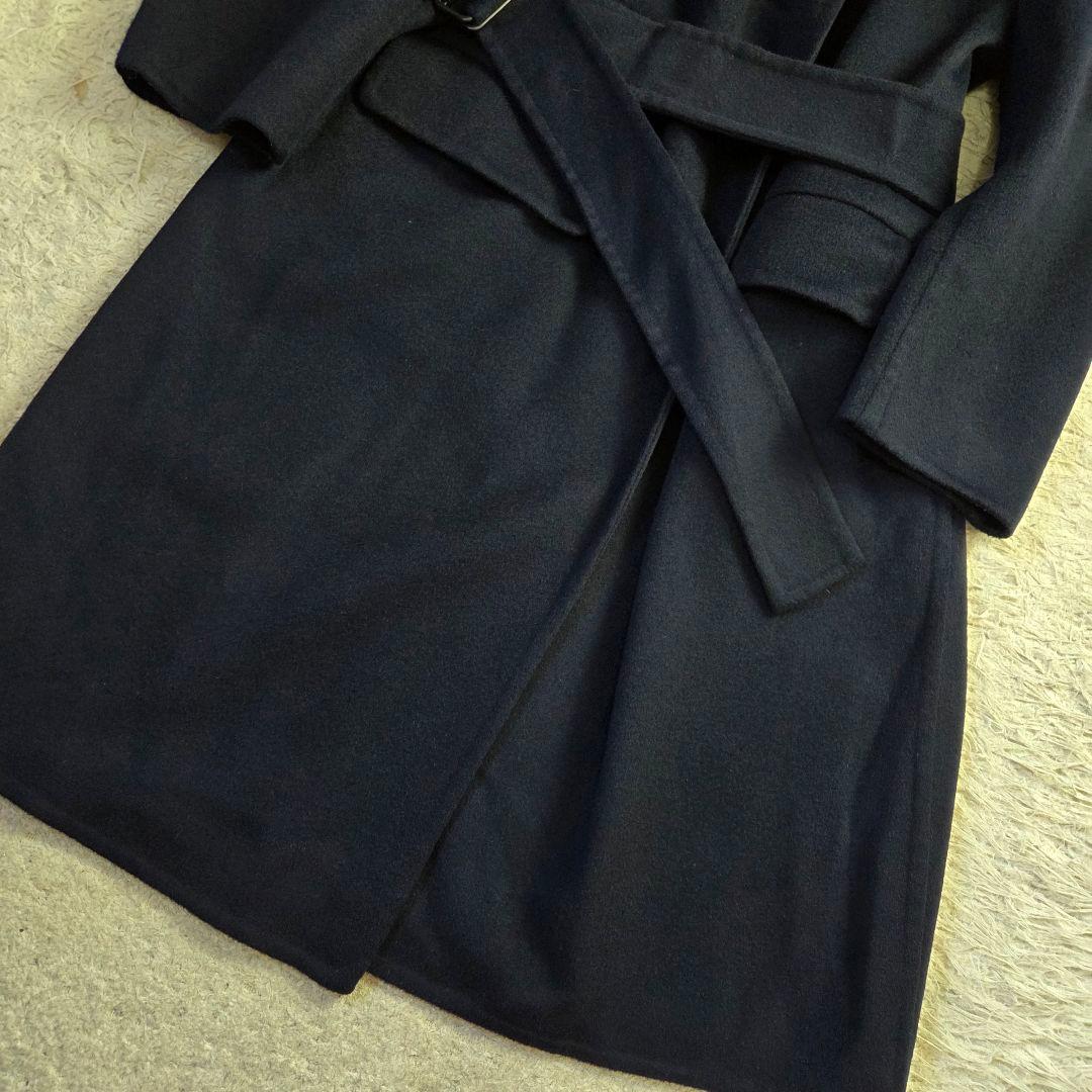 極美品 UNIQLO+J カシミヤブレンド ロングコート L ダークネイビー