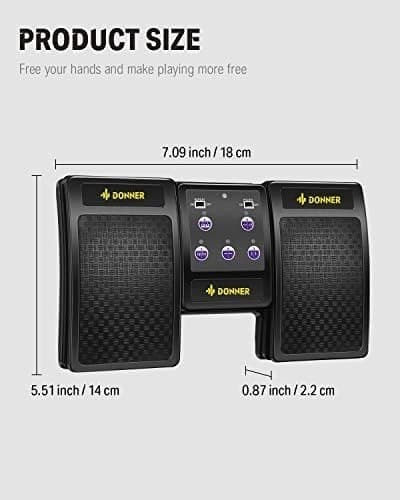 Donner ハンズフリー タブレットワイヤレス楽譜をめくるペダル (黒)