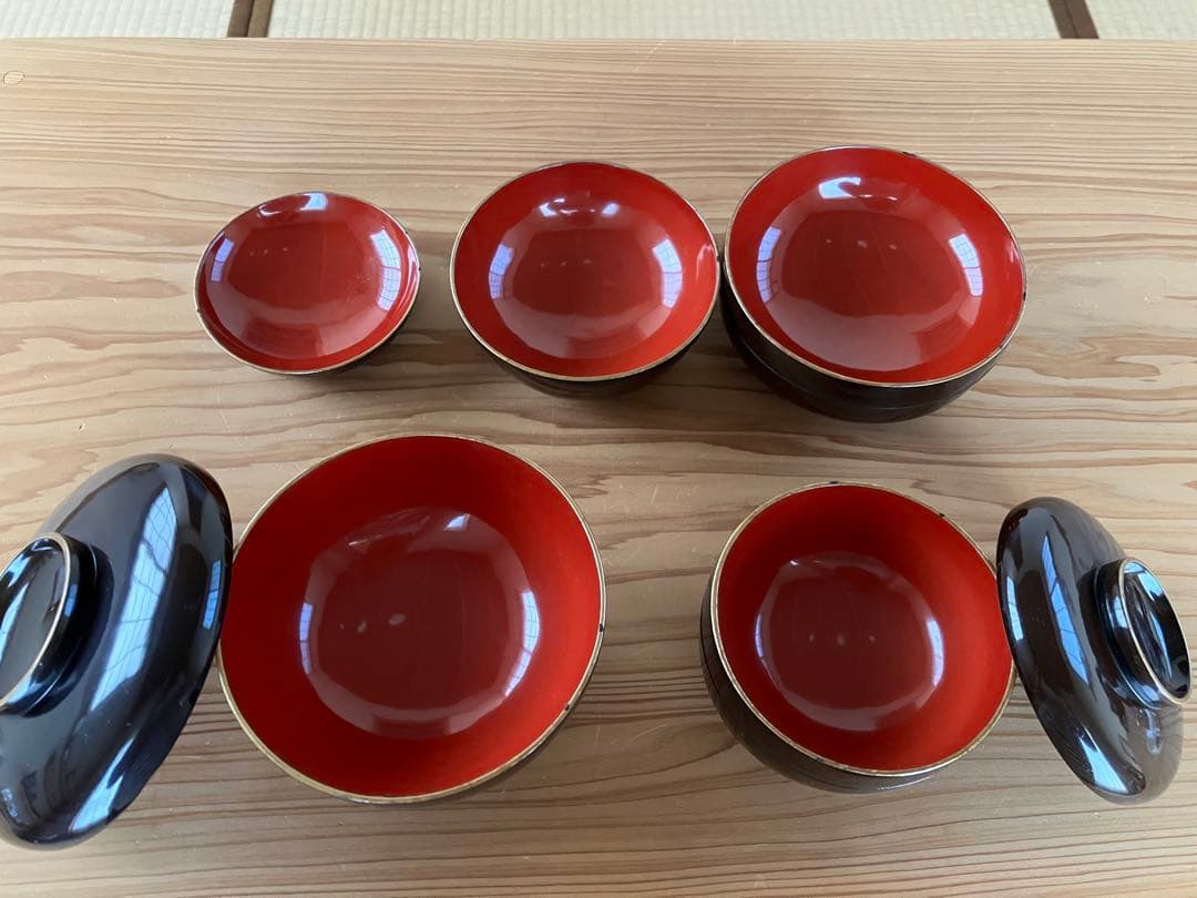 ツインです〜レトロアンティーク骨董漆お椀