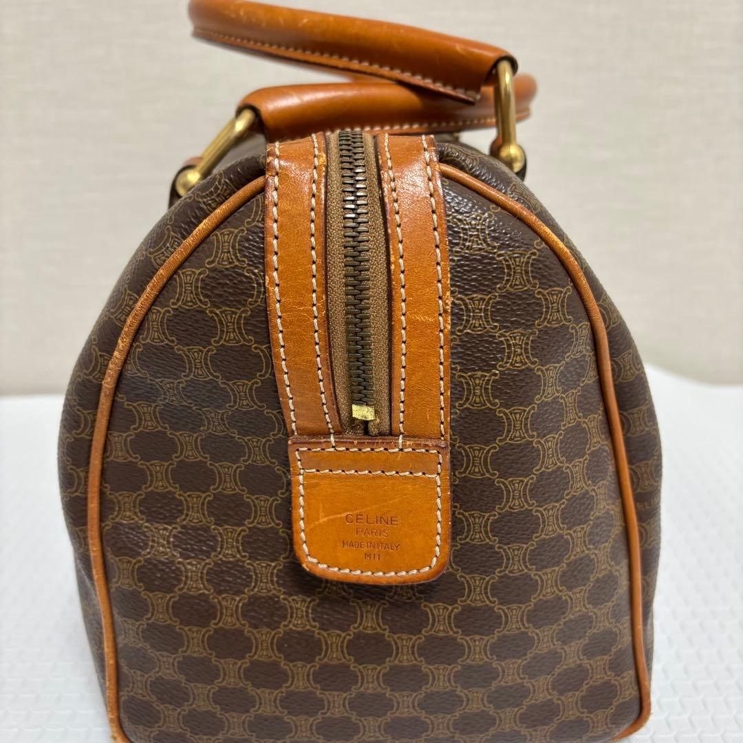 CELINE ブラウン マカダム柄 レザーボストンバッグ
