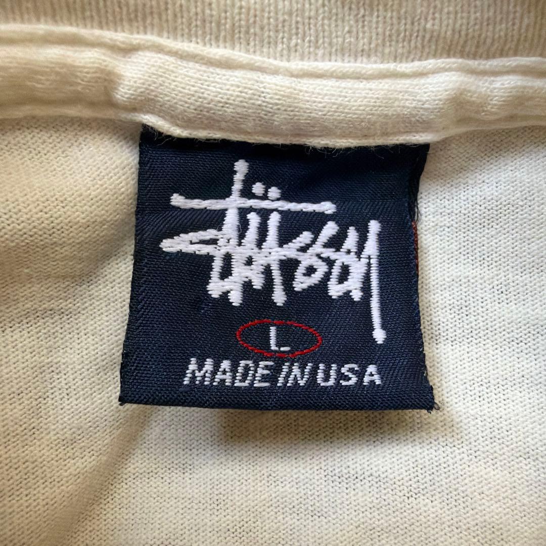 90s 紺タグ USA製】STUSSY ドラゴン L 白 オールドステューシー