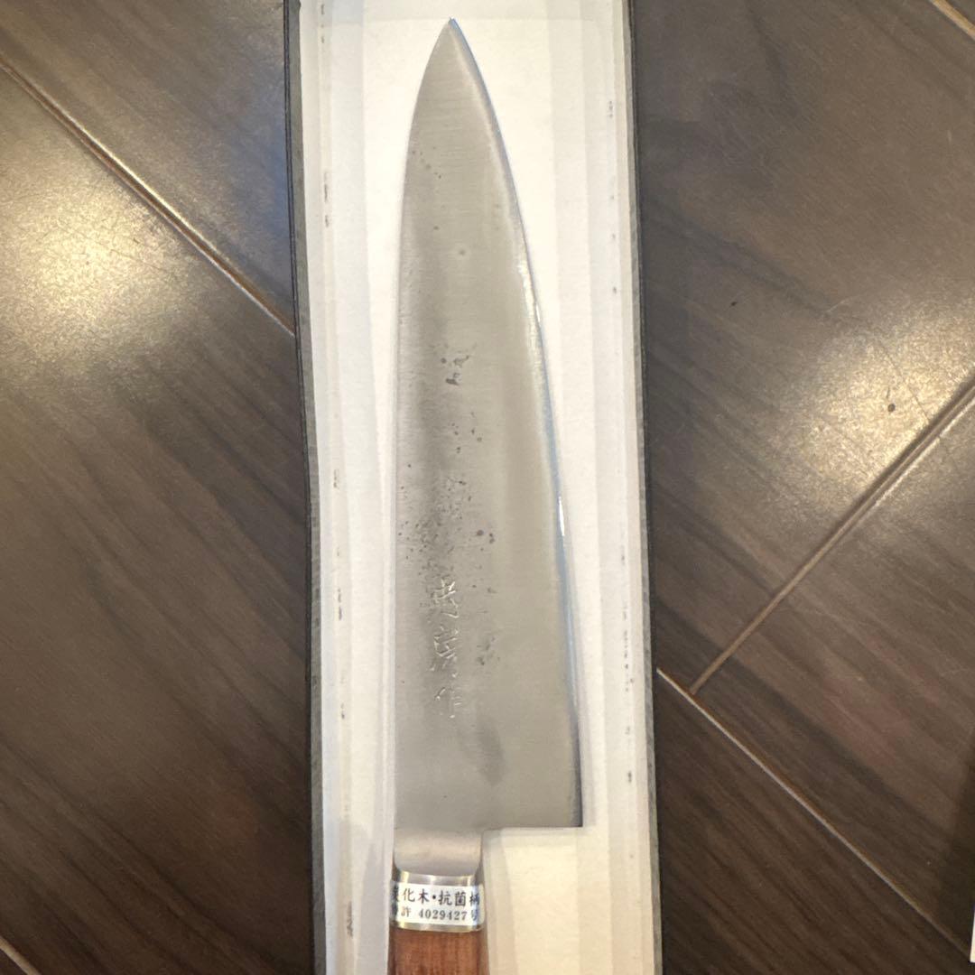 タダフサ青紙鋼 口金付梨地洋包丁　牛刀180mm SN-02 未使用品