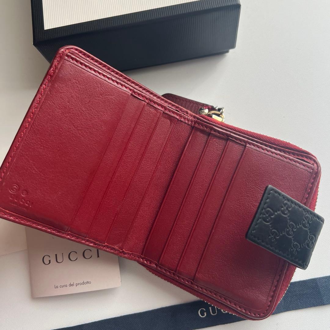 138 極上美品 GUCCI グッチ マイクロシマ 2つ折り財布
