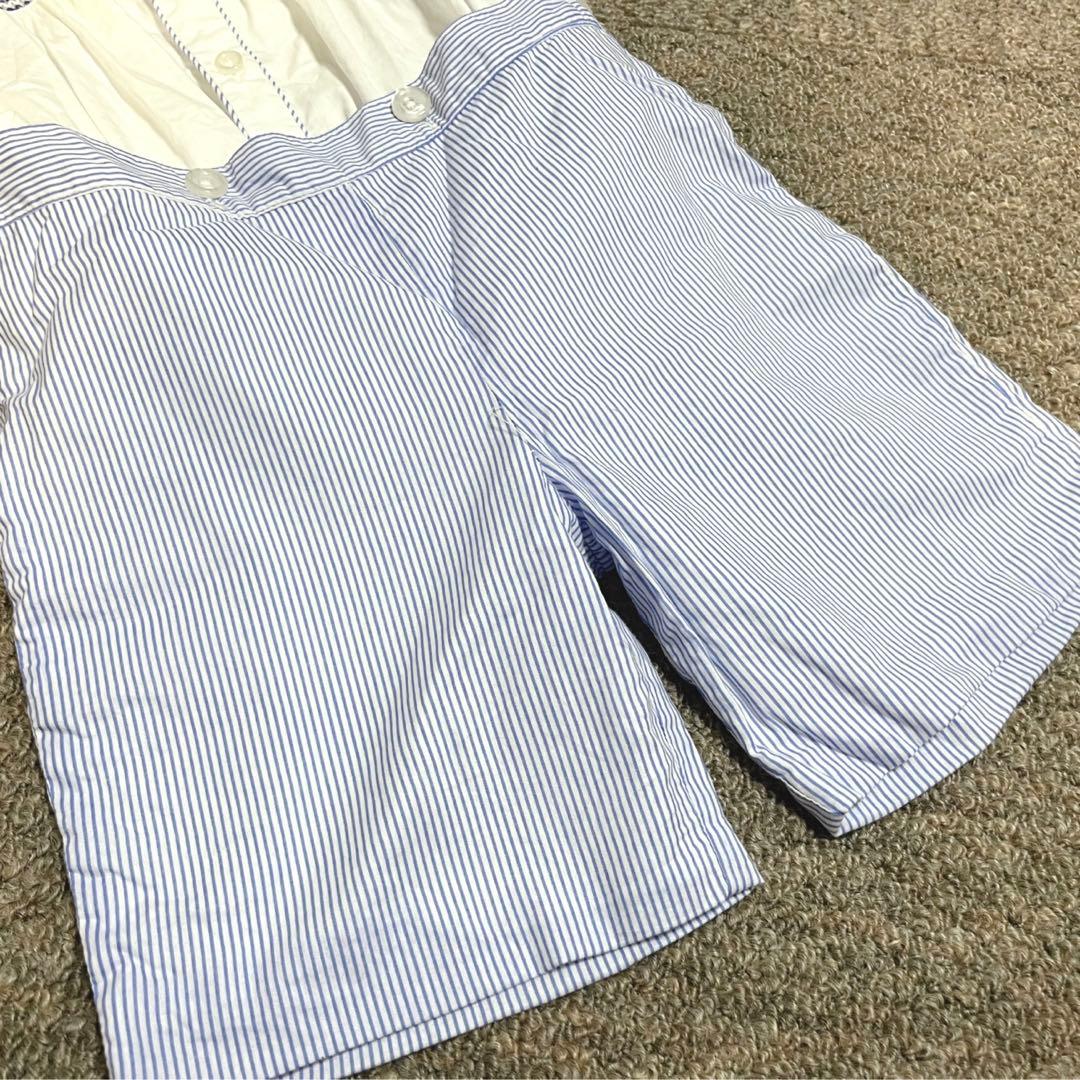 美品　レイチェルライリー　スモックセット　ブルー　102cm