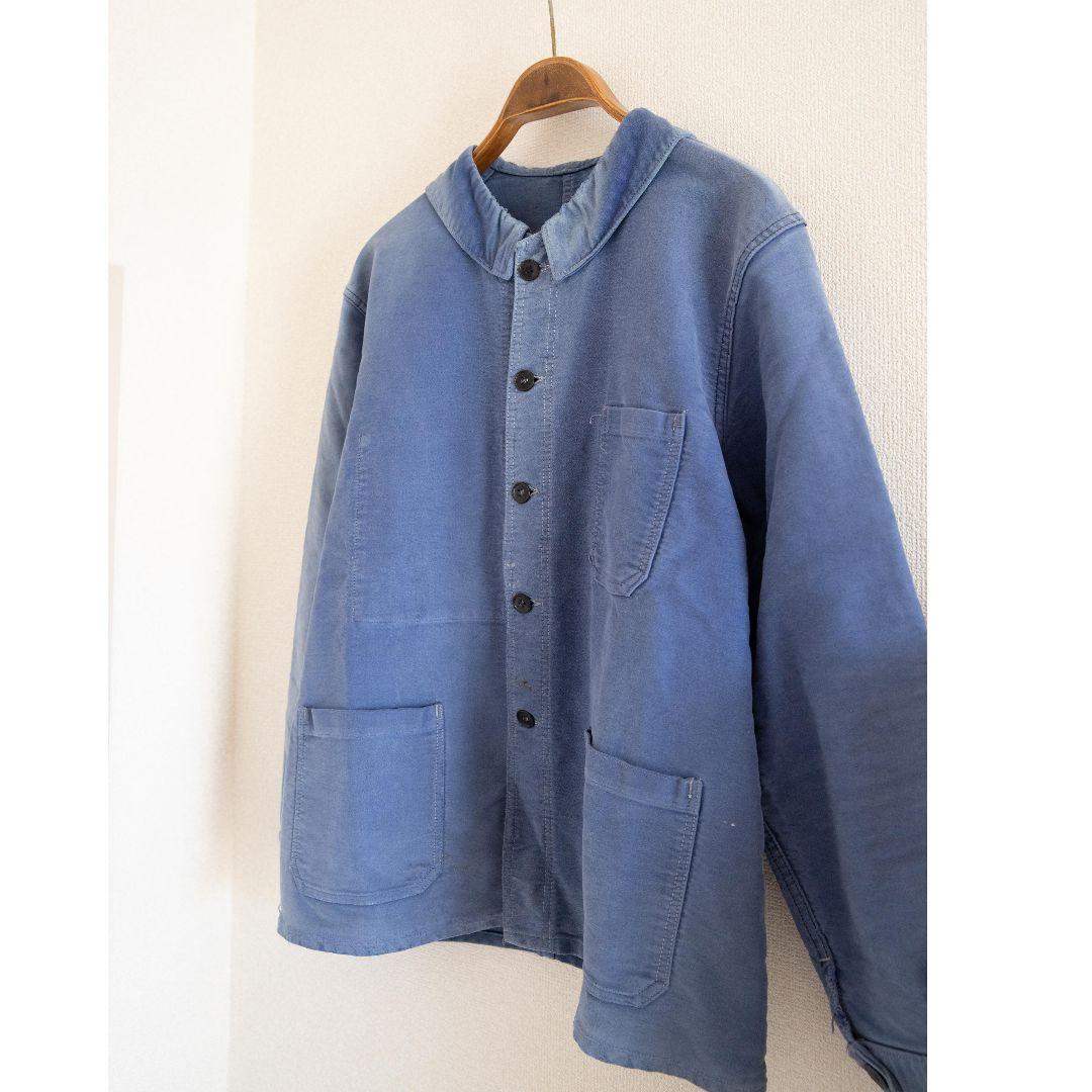 服*し様 50s フレンチ ブルーモールスキン ジャケット ユーロヴィンテージ