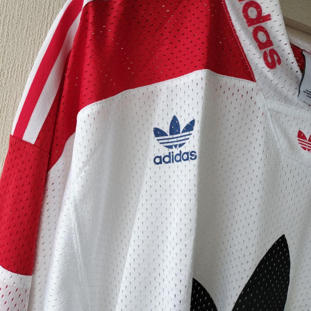 美品adidasホッケーフットボールサッカーメッシュシャツ7分丈レア