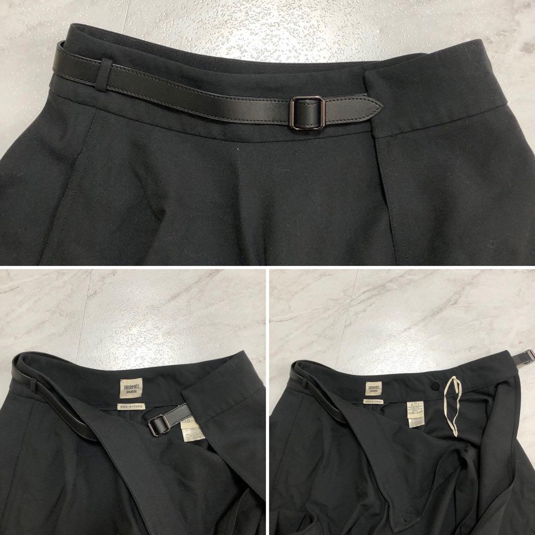 ✨極美品✨ エルメス ロングラップ スカート ドレープ ロング ベルト フレア