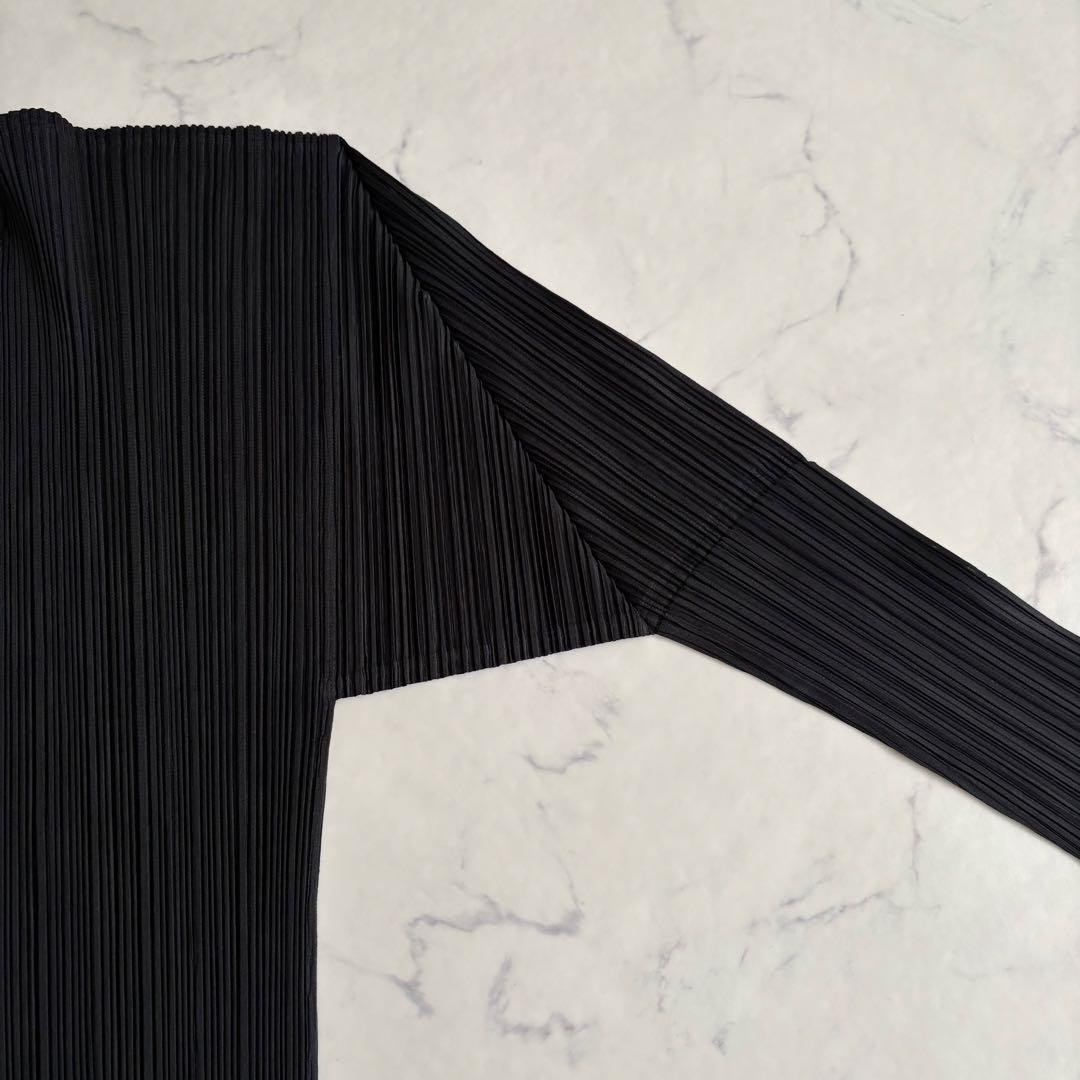 美品 プリーツプリーズ カーディガン ブラック サイズ4 XL