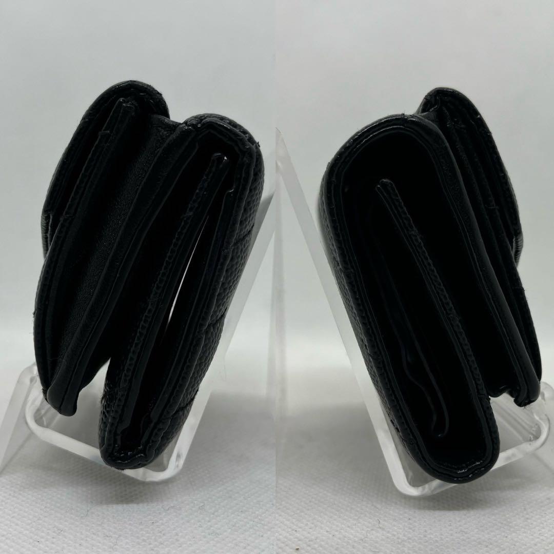 ◆極美品/近年モデル◆イヴサンローラン カサンドラ 三つ折り財布 キャビアスキン