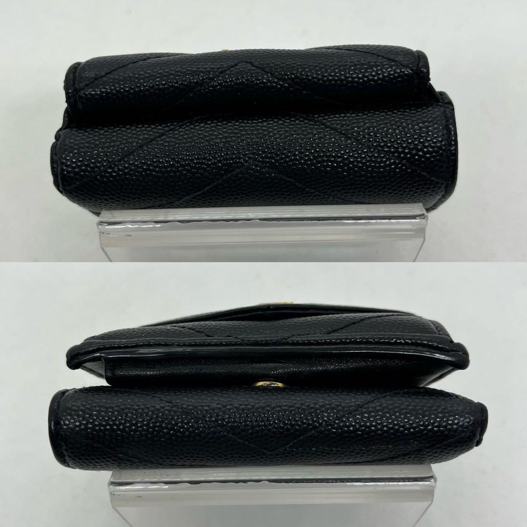 ◆極美品/近年モデル◆イヴサンローラン カサンドラ 三つ折り財布 キャビアスキン