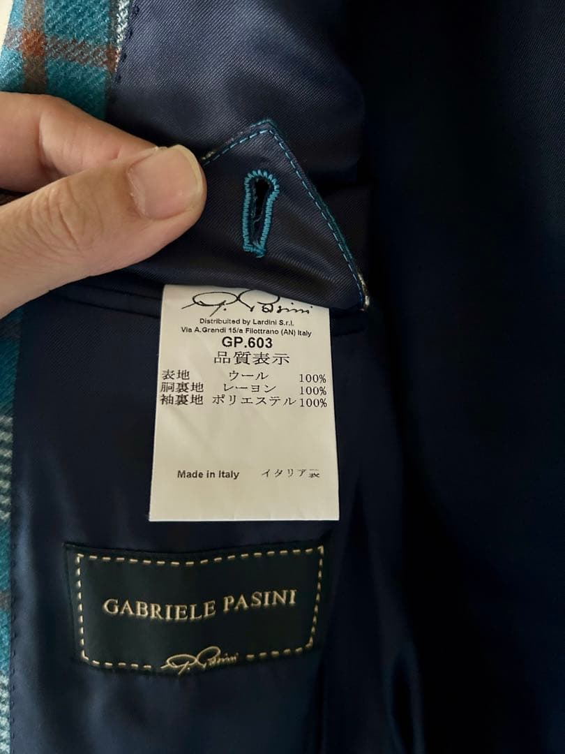 ガブリエレ・パジーニGabriele Pasini ウールチェックジャケット46