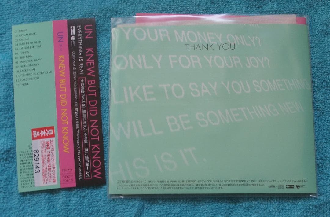 UN『KNEW BUT DID NOT KNOW』大江慎也 ルースターズ