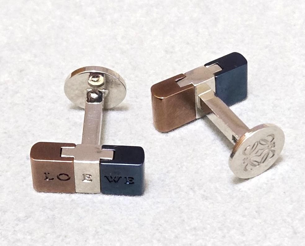LOEWEロエベ　ヴィンテージ　アマソナ　ロゴ　コンビカフス　42750