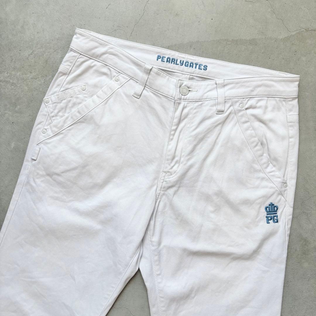 PEARLY GATES パーリーゲイツ ストレッチパンツ ルアンチンカルゼ 白