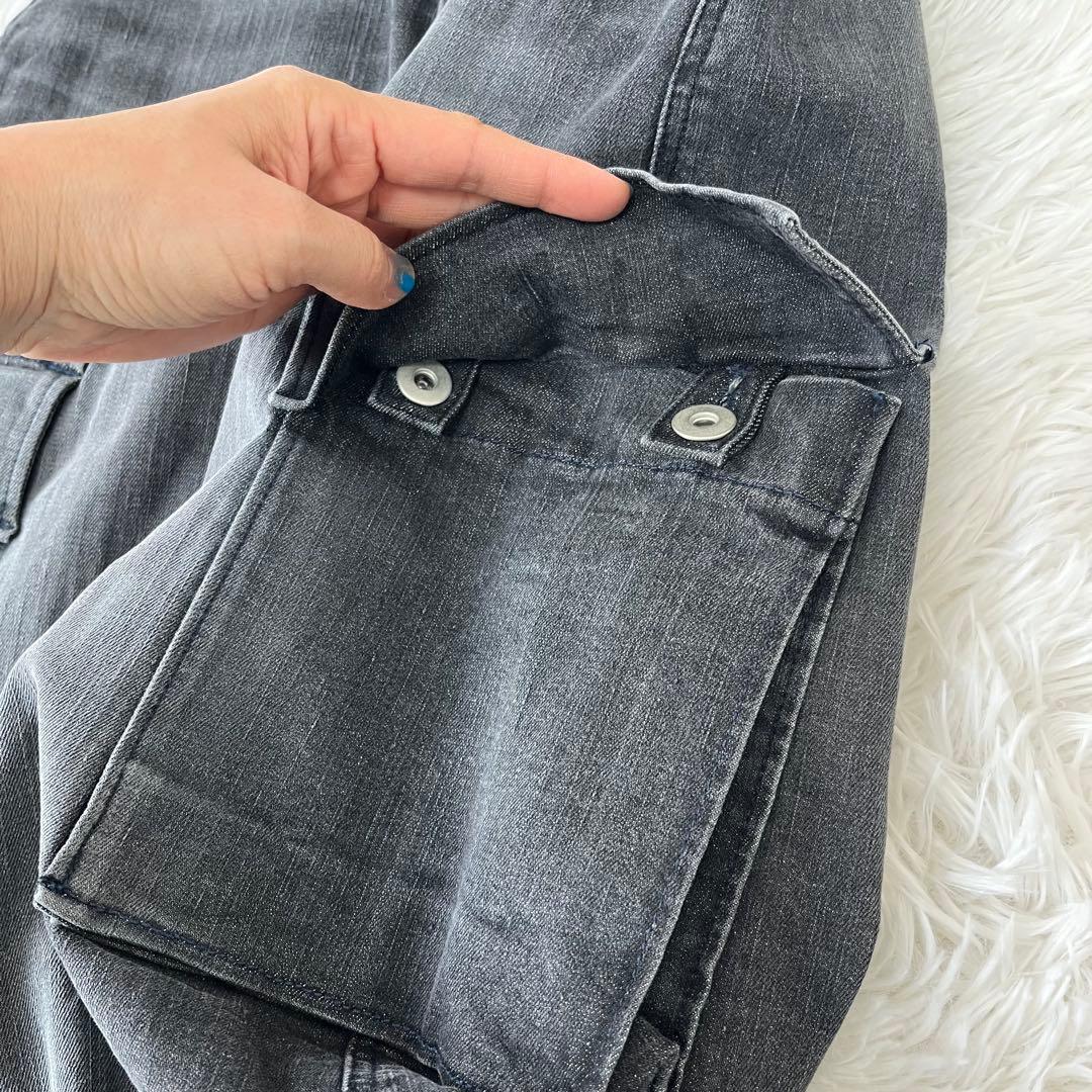 GOOD GRIEF! グッドグリーフ　ストレッチ　カーゴ　ロングスカート　黒