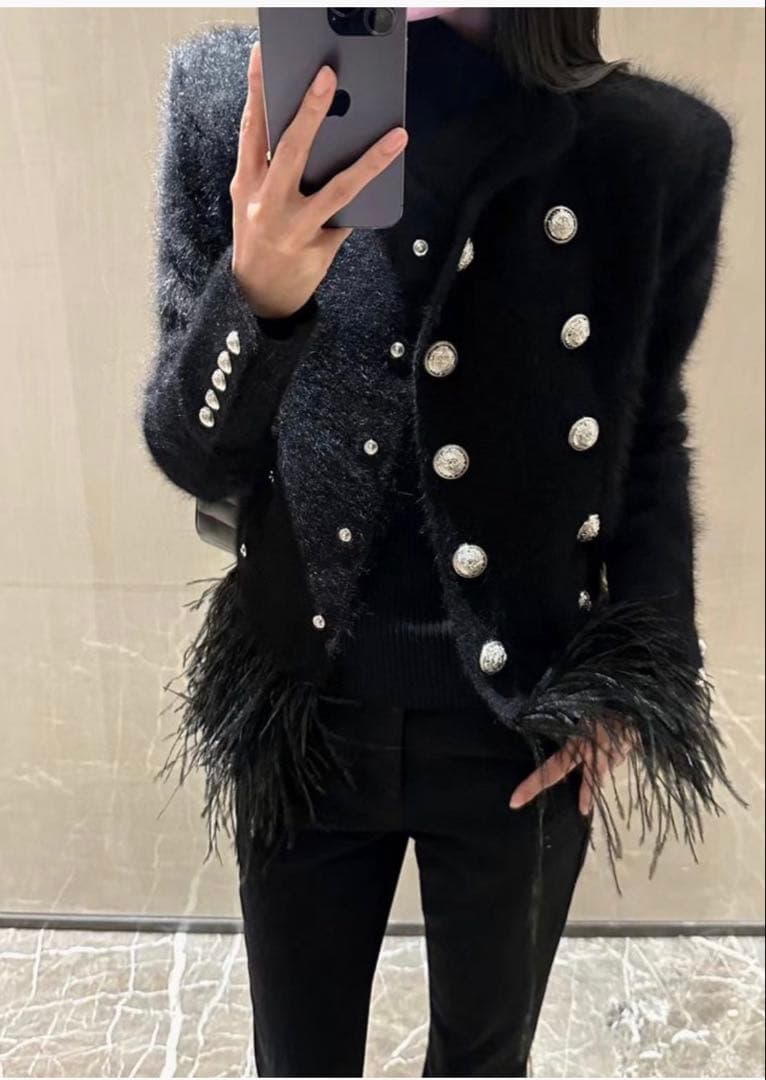 balmain ナポレオン　ジャケット　ファー　コート　ニット　カーディガン