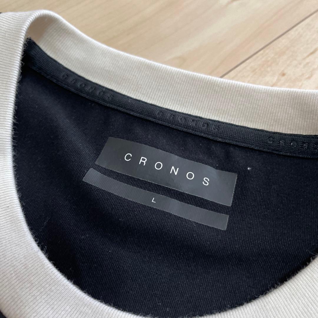 CRONOS ノースリーブタンクトップ L ブラック/ホワイト