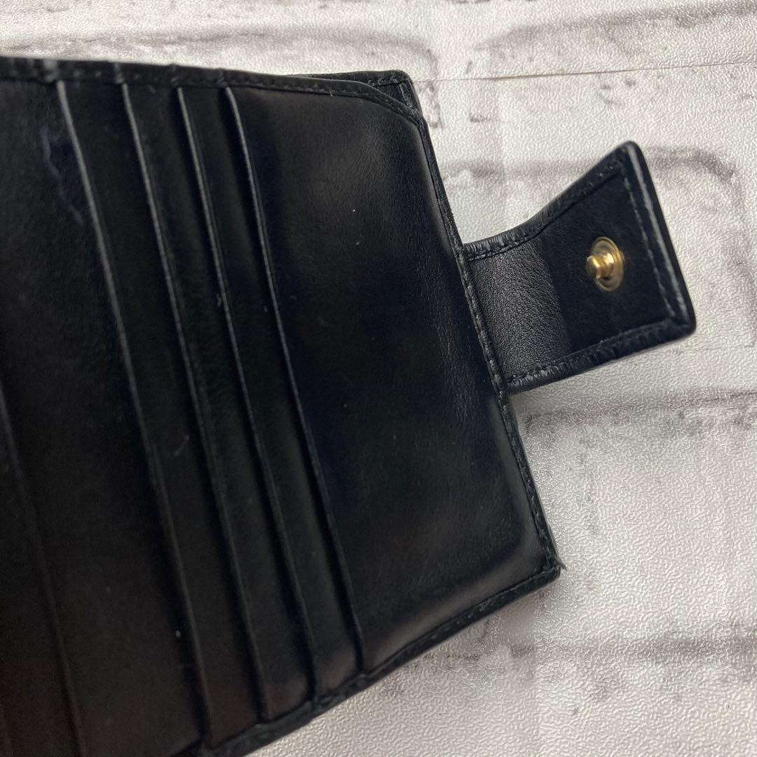 【かねごんごんさん専用】GUCCI　グッチ☆二つ折り財布　ブラック　リボン　シマ