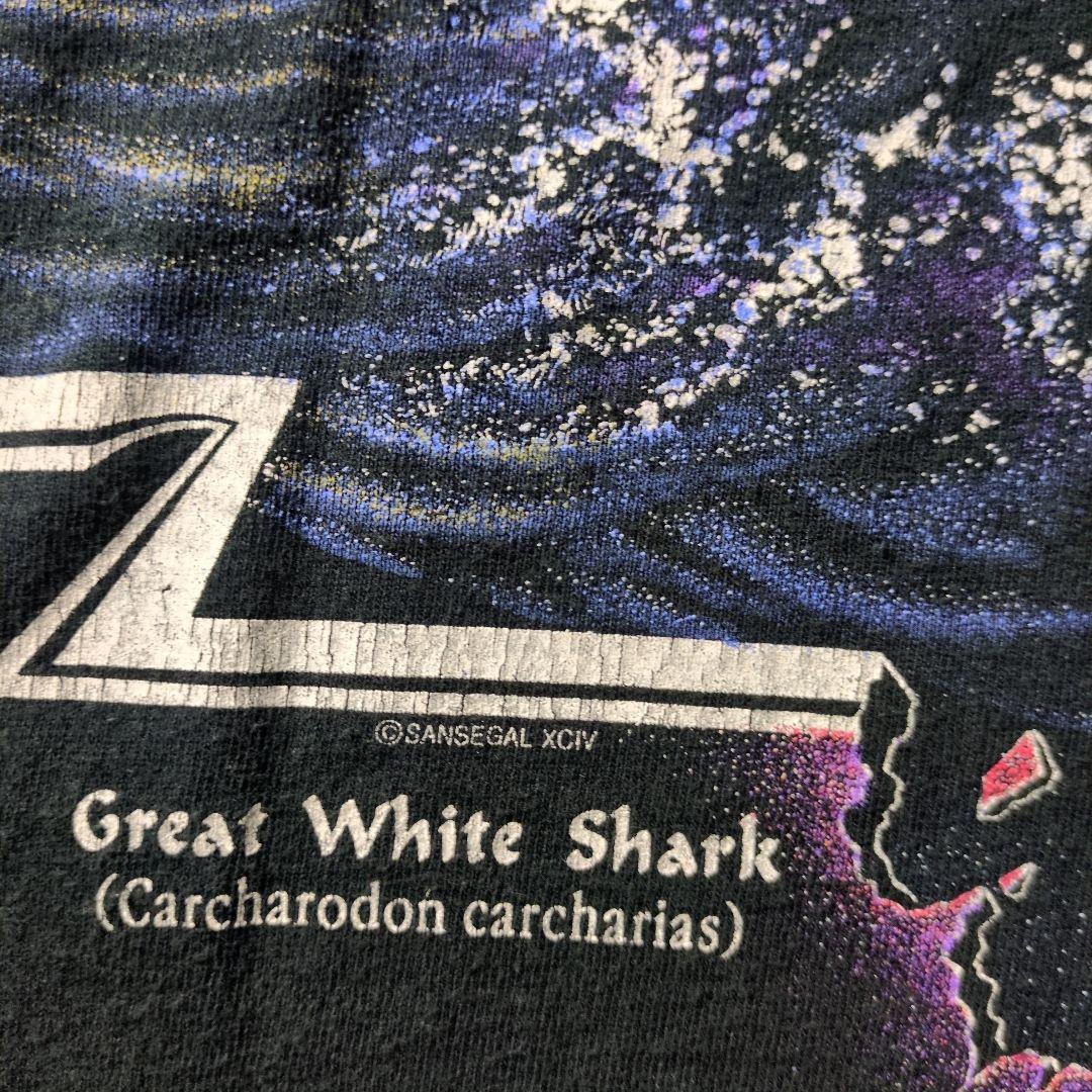 USA製 anvil XL 丸胴 両面 サメ Tシャツ 90s 鬼フェード