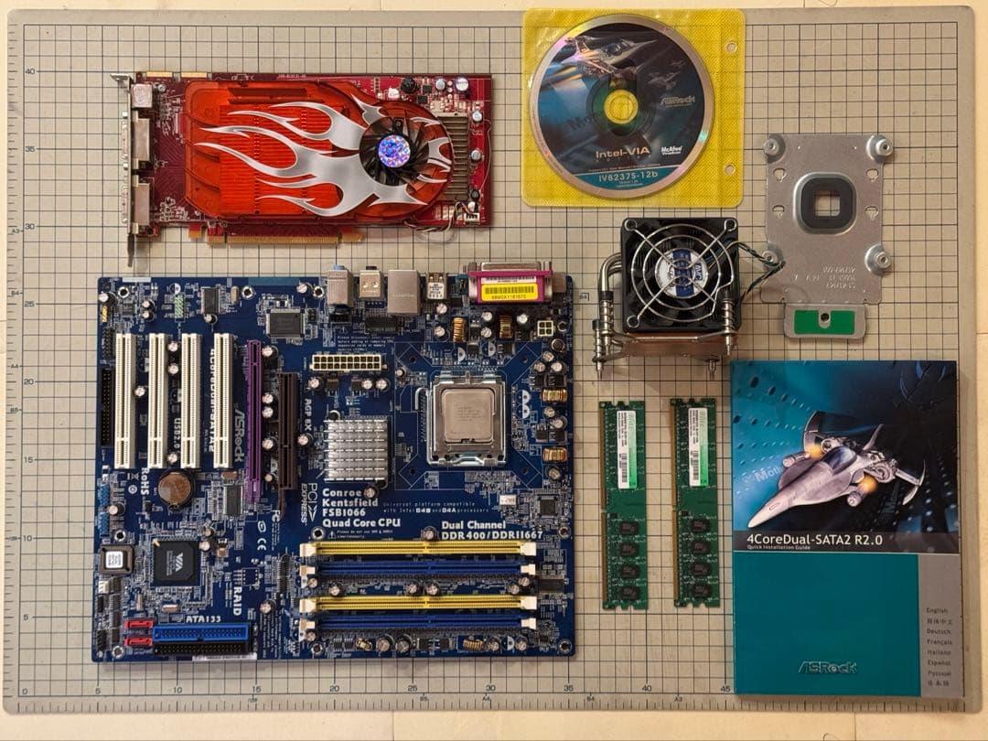 動作確認済み【マザーボード 4CoreDual-SATA2（元箱・説明書付き）】