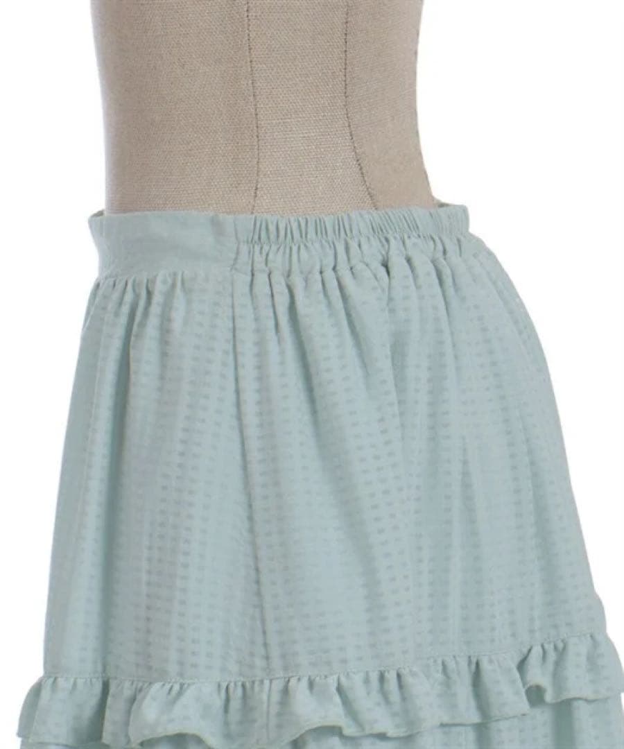 axes femme POETIQUE シアーギンガムティアードスカート