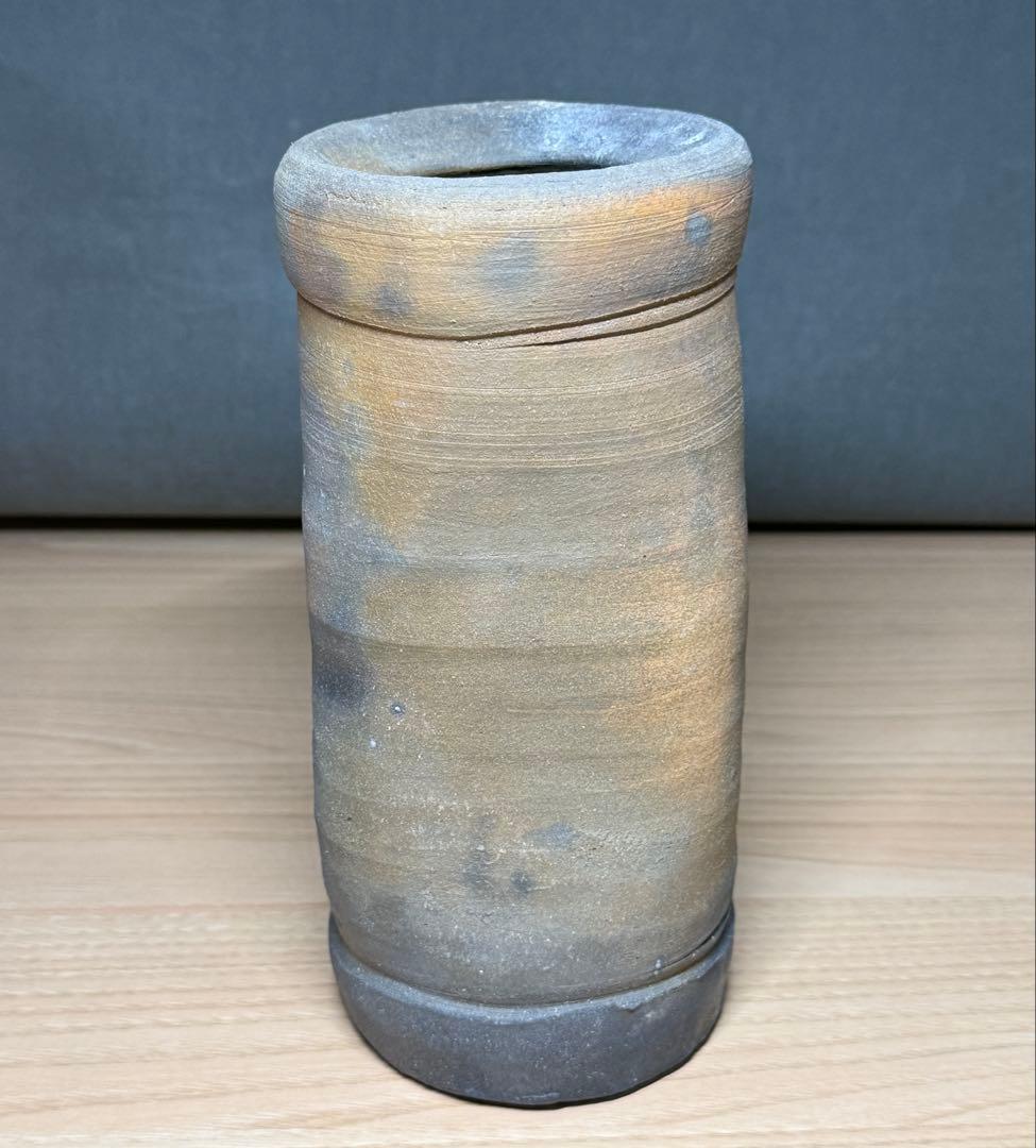 丹波焼 石田陶春 筒型 花入 花器 華道 茶道 共箱 #1021004
