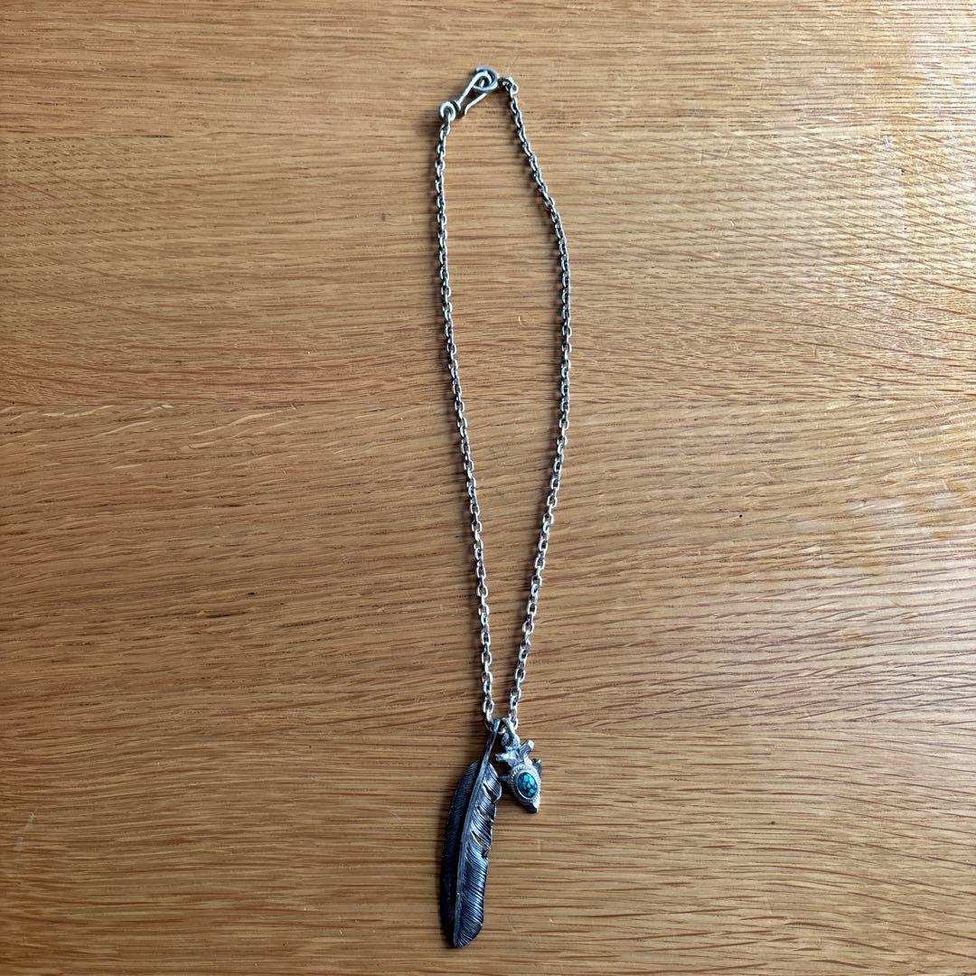 FIRSTARROWs シルバー ターコイズ フェザーネックレス