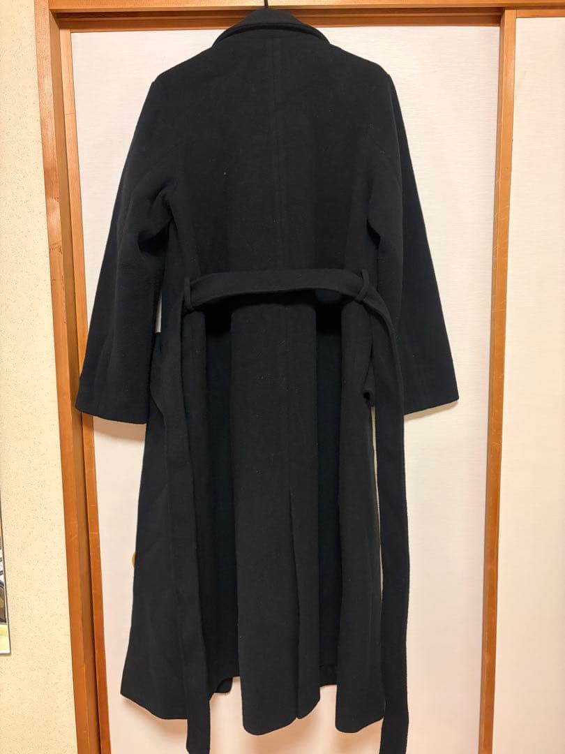 【moussy】スタンドカラーロングコート　ブラック