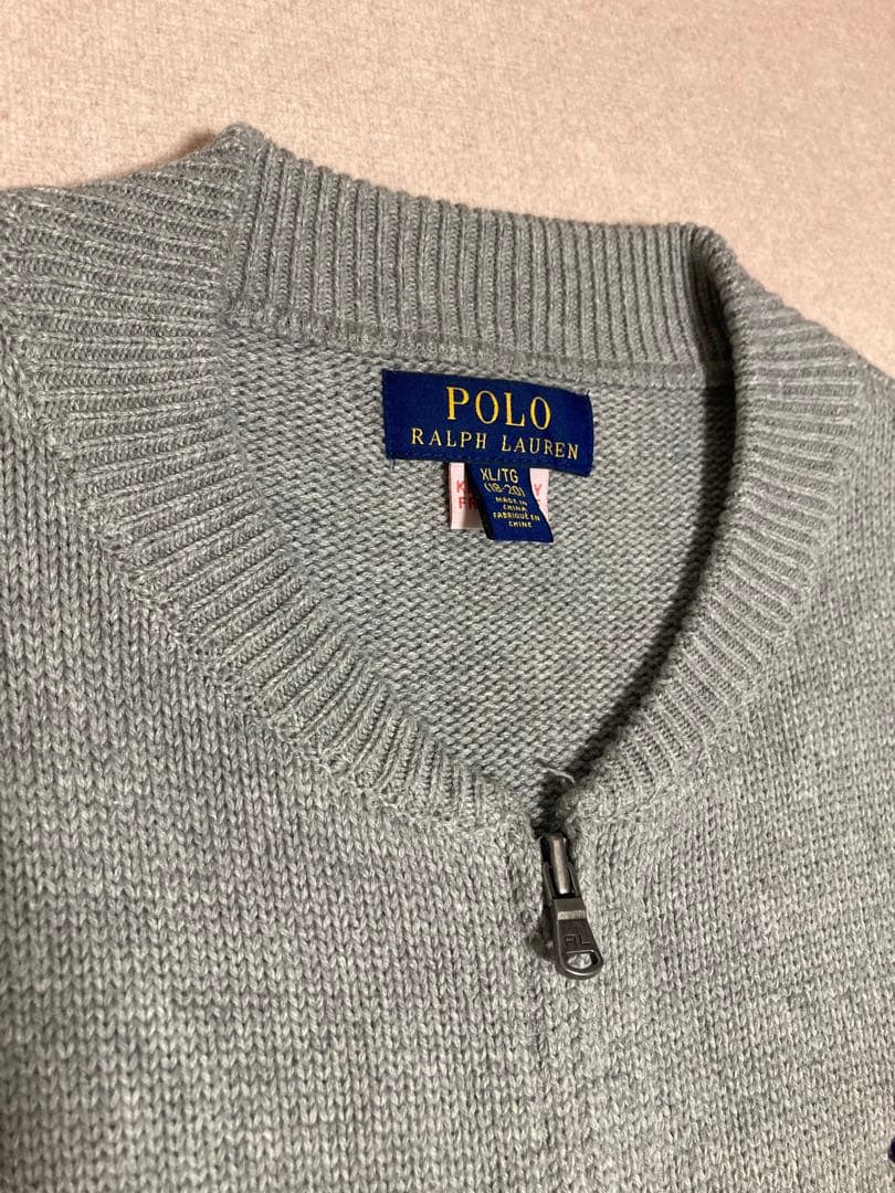 極美品 POLO RALPH LAUREN ノーカラー ニット ジャケット