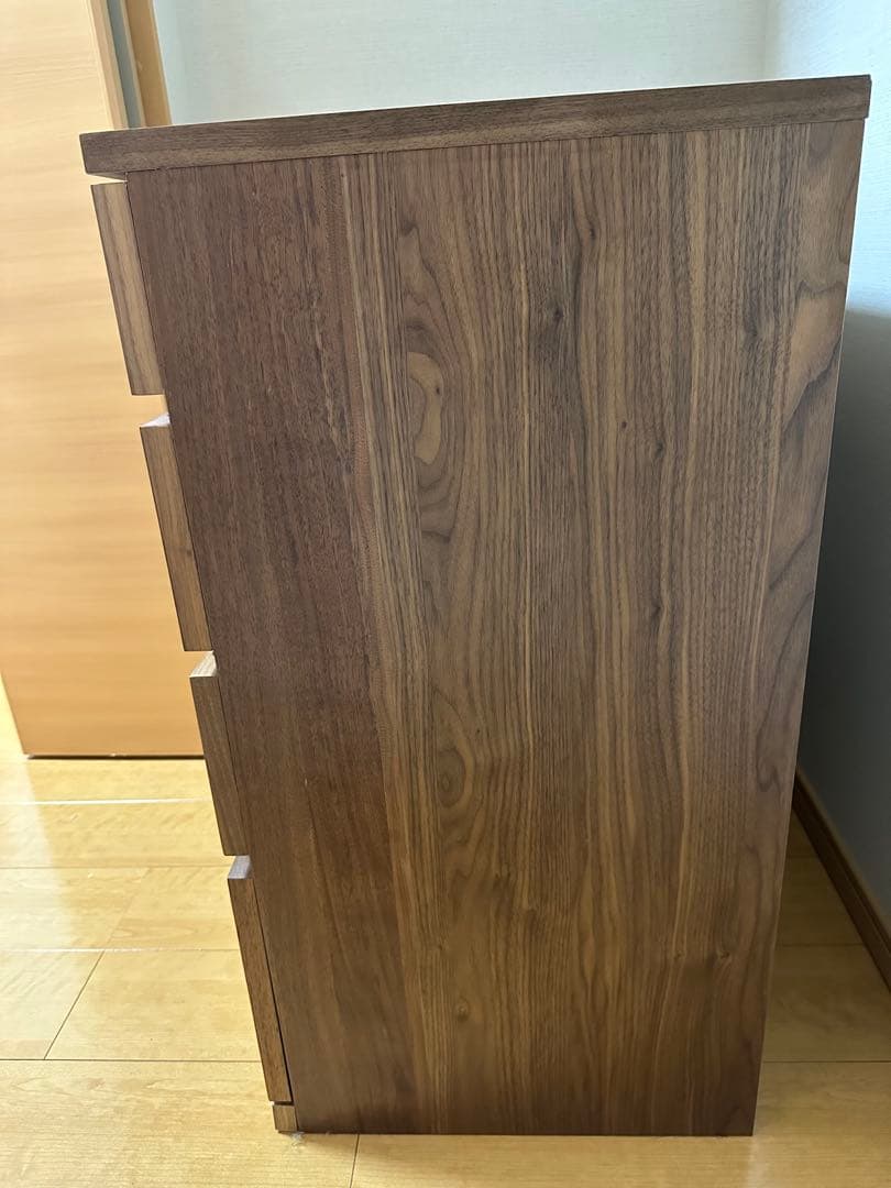 【美品】無印良品　木製チェスト4段　ウォールナット