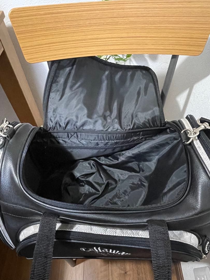 [美品]Callaway ゴルフ ボストンバッグ ブラック レザー　大容量