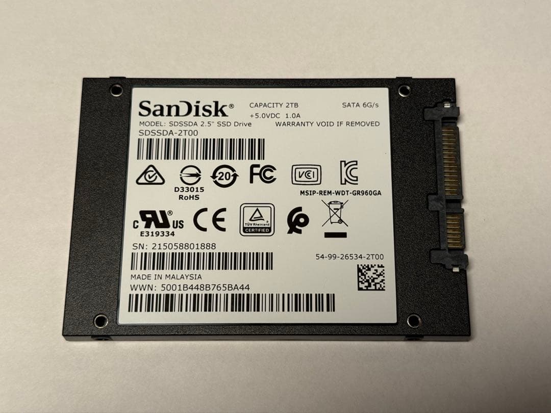 内蔵型SSD SanDisk SSD 2TB SATA