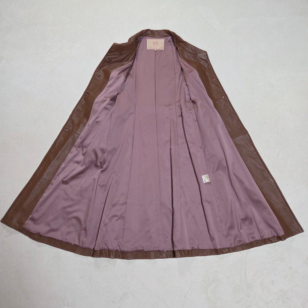 [美品]Sybilla レザーコート ベルト付き 羊革 ラムレザー キルティング
