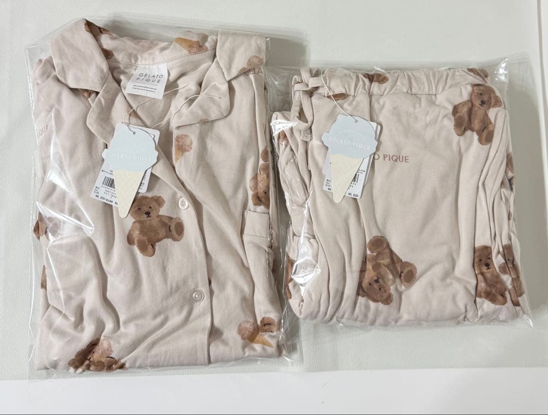 新品　完売品　限定　ジェラートピケ　パジャマ　長袖　上下セット　ベア　くま