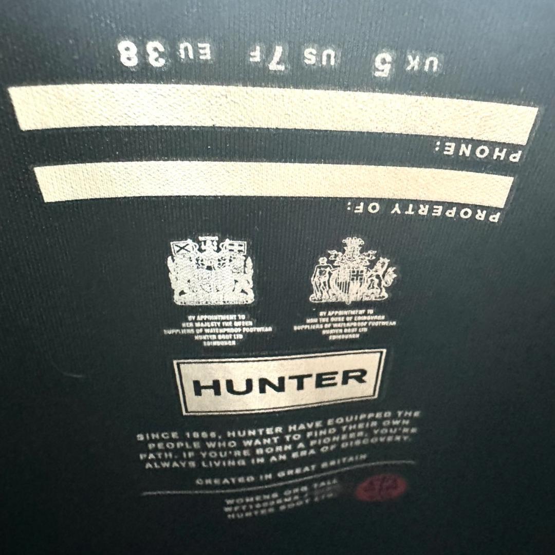 HUNTER ハンター バックル付き 長靴 レインブーツ ロングブーツ 防水 黒
