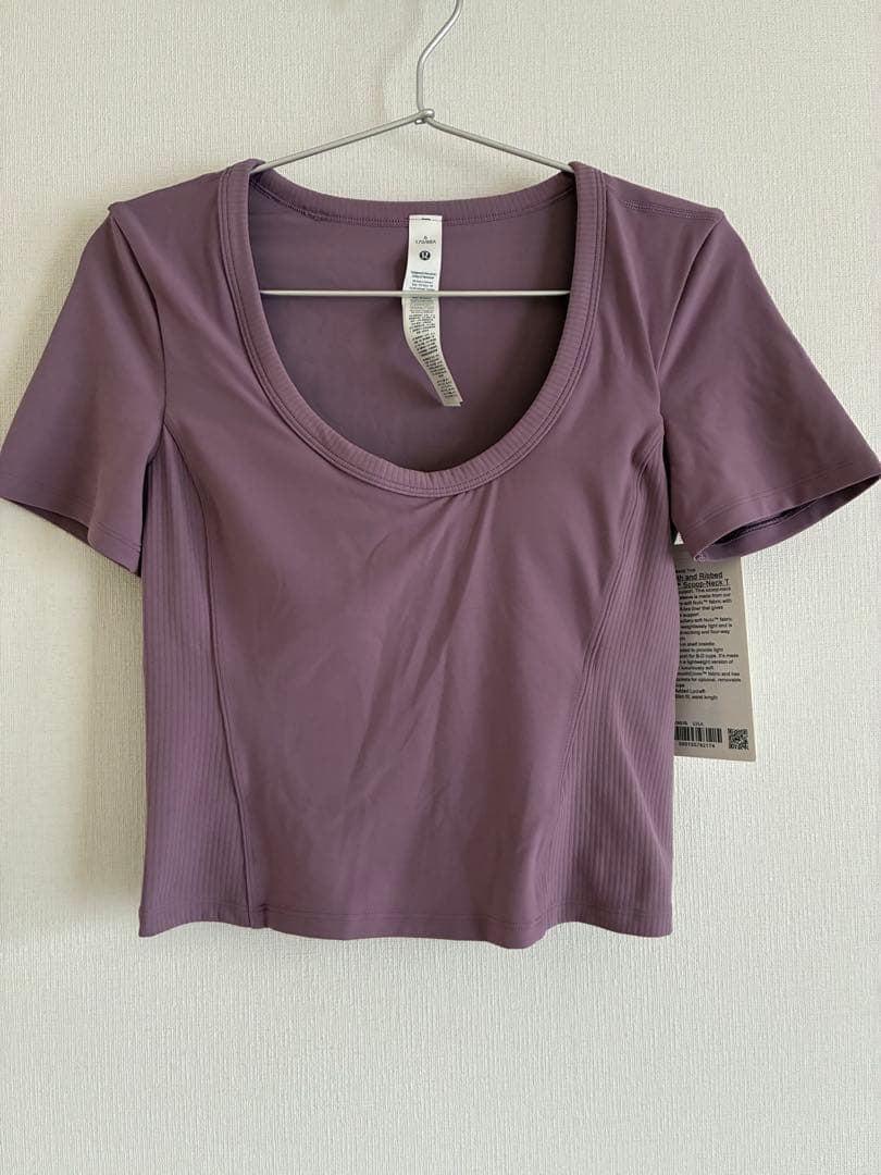 ルルレモン パット付Tシャツ サイズ6 ラベンダーピンク 新品