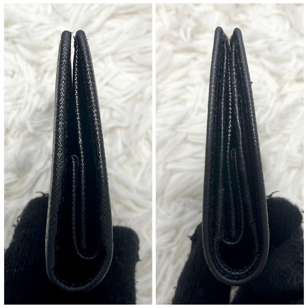 未使用級✨PRADA ミニ財布　ブラック　サフィアーノ　メタル
