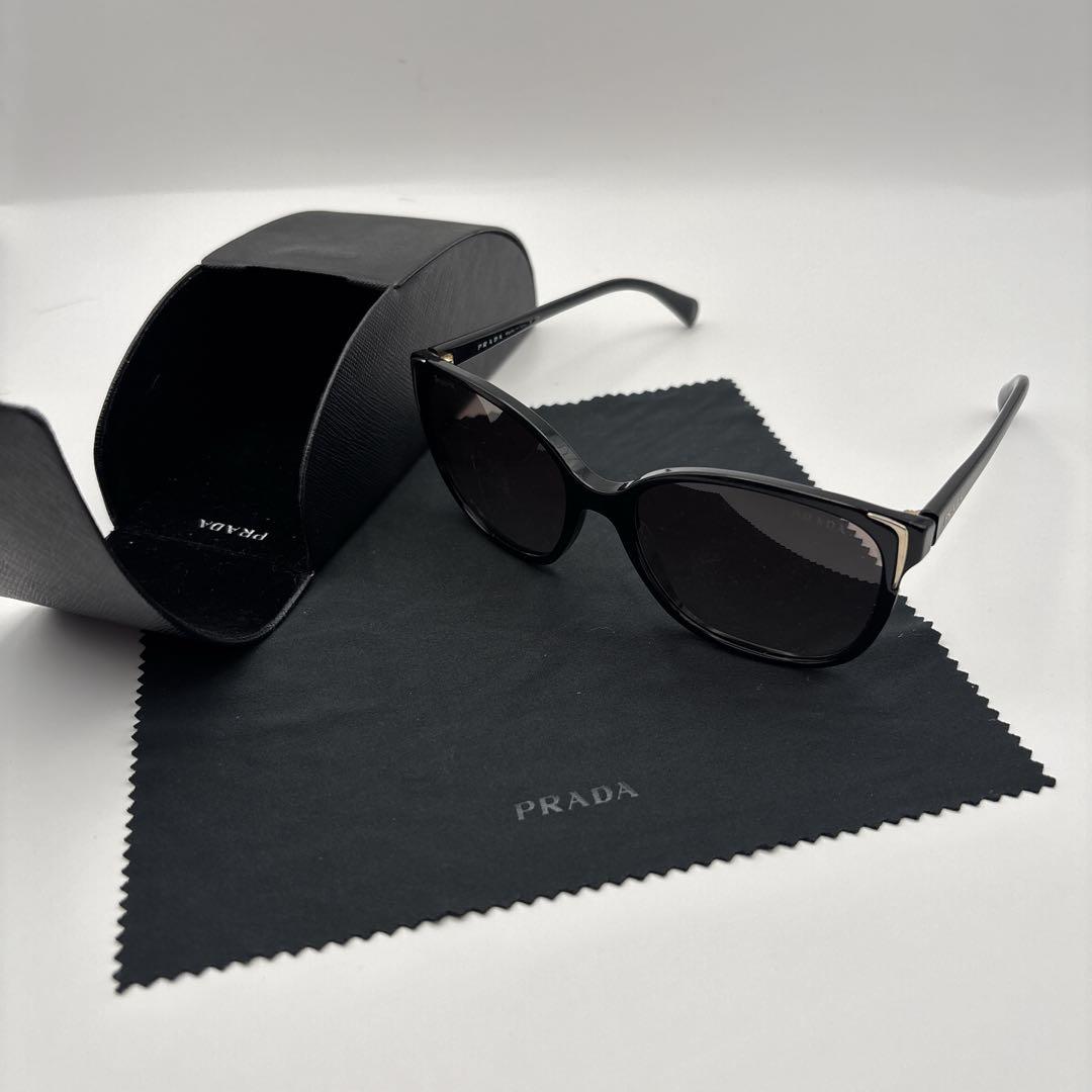 PRADA プラダ サングラス ウェリントン ブラック ゴールド1AB ケース