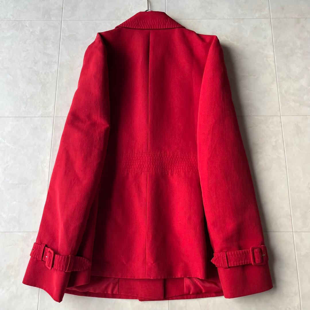 マックスマーラ Max Mara ショートコート 比翼 レッド 赤 42 XL